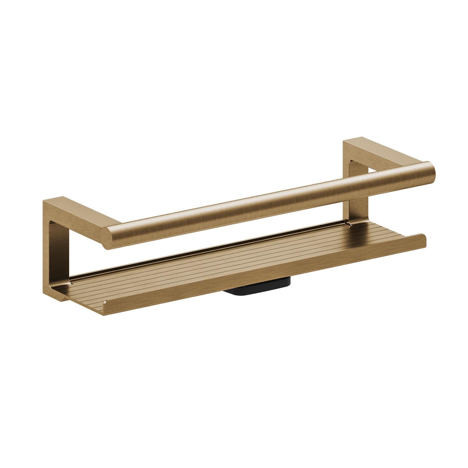 Bathroom Shelf, Organizer, Glass Wiper, Gold Pvd Architect S+ Collection