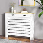 Radiator Cover With Drawer, Horizontal Slat | 111cm | White