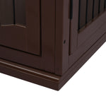 Indoor Cat Box Furniture W/ Scratch Magnetic Door | Brown