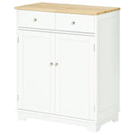 Rubber Wood Top Kitchen Cupboard Side Cabinet Adjustable