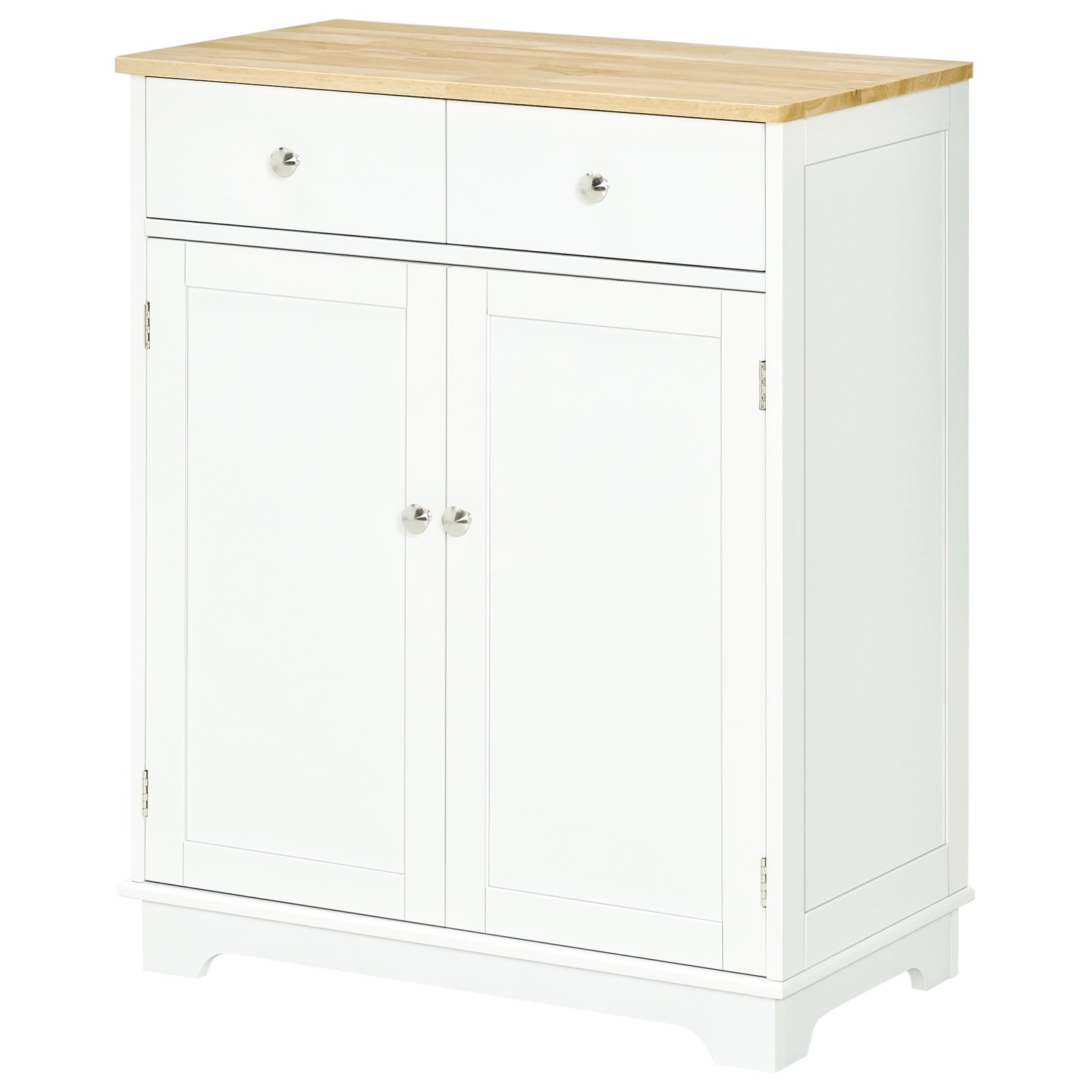 Rubber Wood Top Kitchen Cupboard Side Cabinet Adjustable