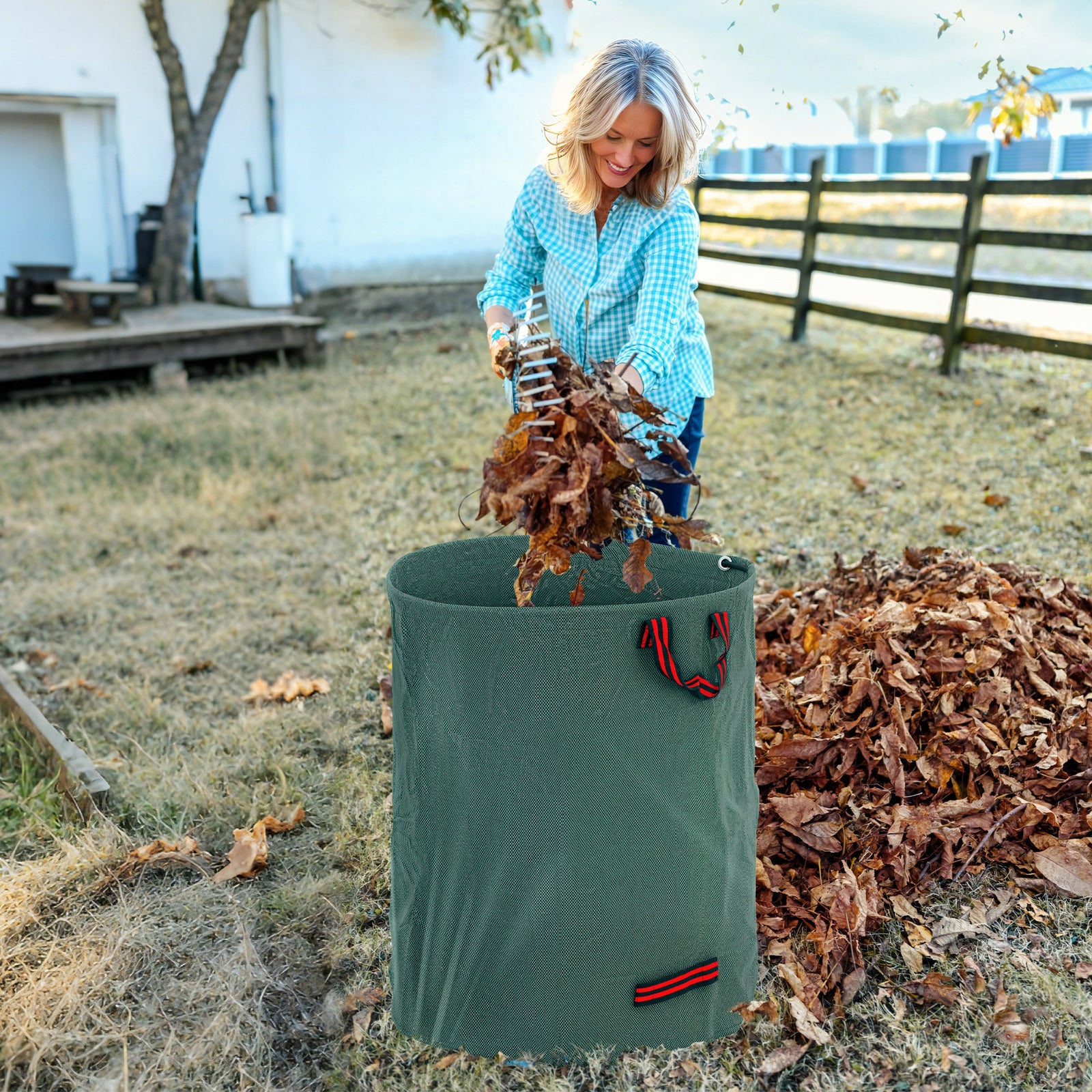 300l Foldable Garden Waste Sacks, Green