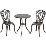 Outsunny 3 Piece Patio Bistro Set Outdoor Table Set W/ Umbrella Hole