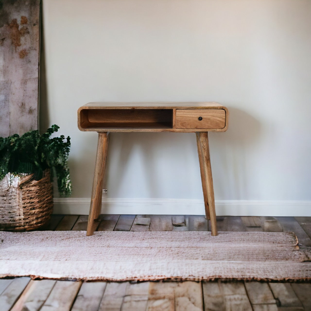 Artisan Furniture Solid Wood Square Oak-ish Writing Desk