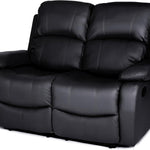 Manual Recliner Sofa 2 Seater Faux Leather | Black