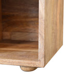 Solid Mango Wood Mini Black Shoe Storage Footstool