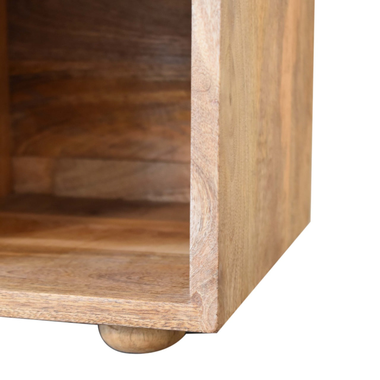 Solid Mango Wood Mini Black Shoe Storage Footstool