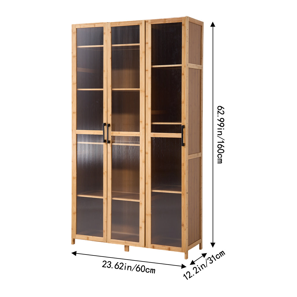Multi-functional Storage Cabinet With Adjustable Shelves, 3 Acrylic Doors | Large