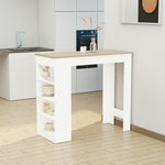 Table Kitchen Dining Table W/ 3-tier Storage Shelf | Beige