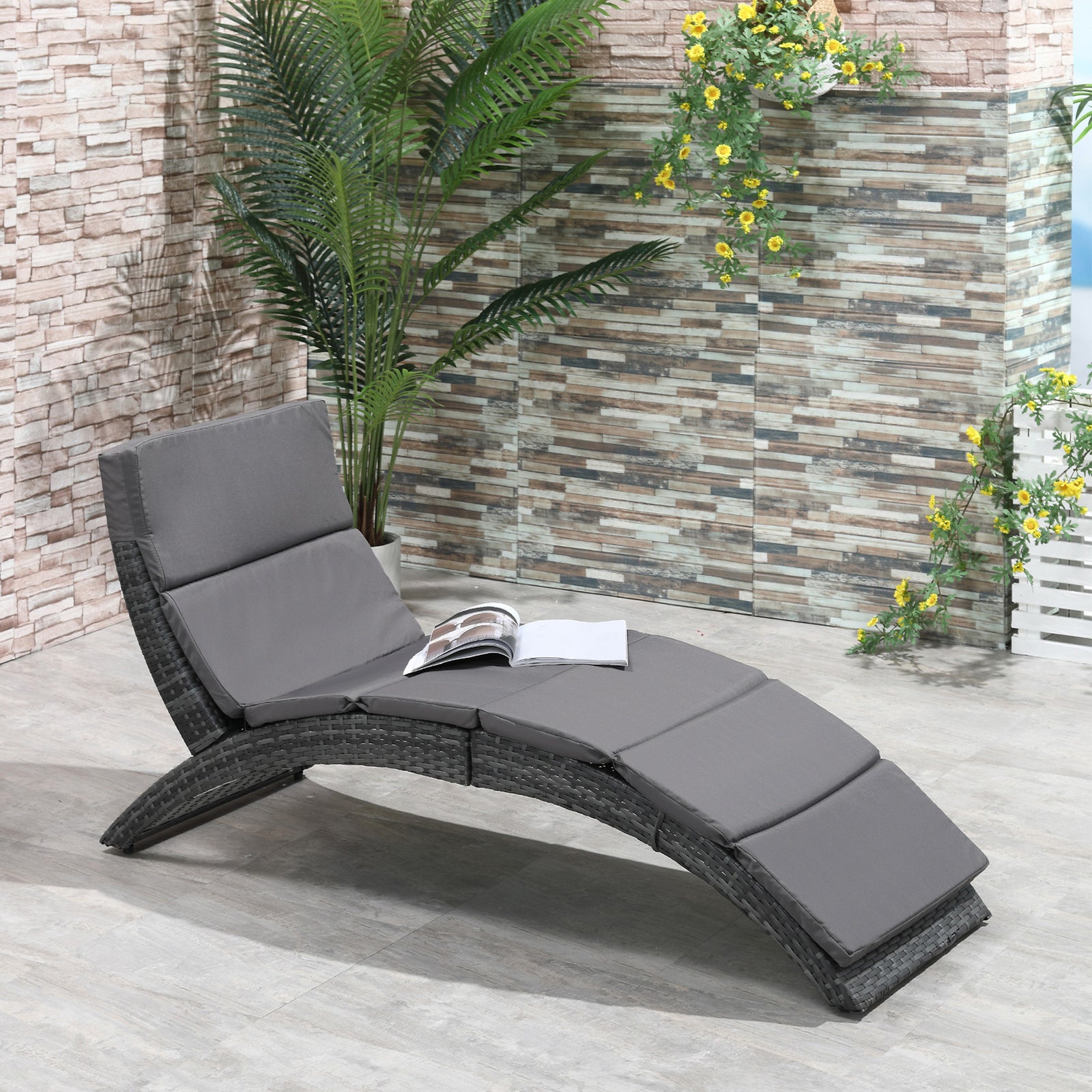 Rattan Sun Lounger Hammock With Cushion