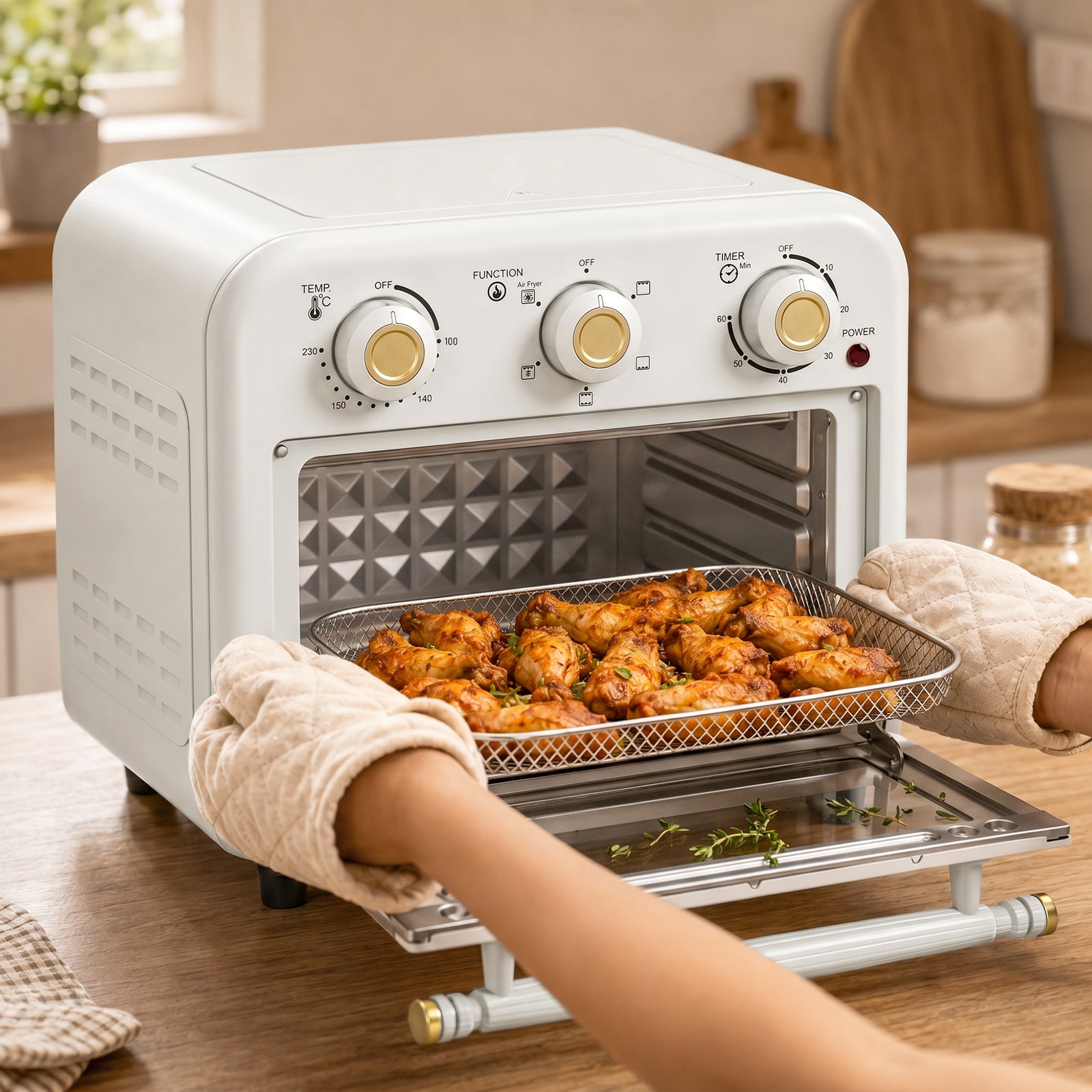 Air Fryer Oven, Convection Oven, 12 L | Cream