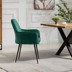 Set Of 2 Carrara Velvet Dining Chairs | Green