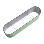 160cm/320cm W X 80cm D X 80cm H Oval Galvanized Steel Raised Garden Bed With Safety Edging, Ground Stakes & Elevated Design | Large