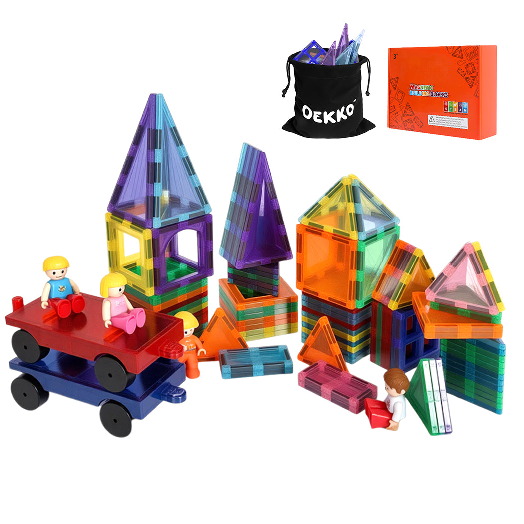 100pcs Magnetic Tiles Building Blocks Kids Educational Construction Toys | Multi Colour