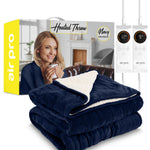 Heated Electric Blanket With Digital Controller, 6 Heat Settings | King | Navy Blue