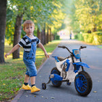 12v Kids Electric Motorbike Ride-on Motorcycle W/ Training Wheels | Blue