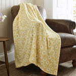 Deyongs Supersoft Daisy Floral  Print Coral Fleece Throw