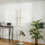 260cm Height Adjustable Floor-to-ceiling Cat Tower W/ Anti-slip Kit