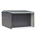 10.8 X 8.5ft Outdoor Garden Metal Storage Shed With Log Rack Weather-resistant Tool Firewood Storage