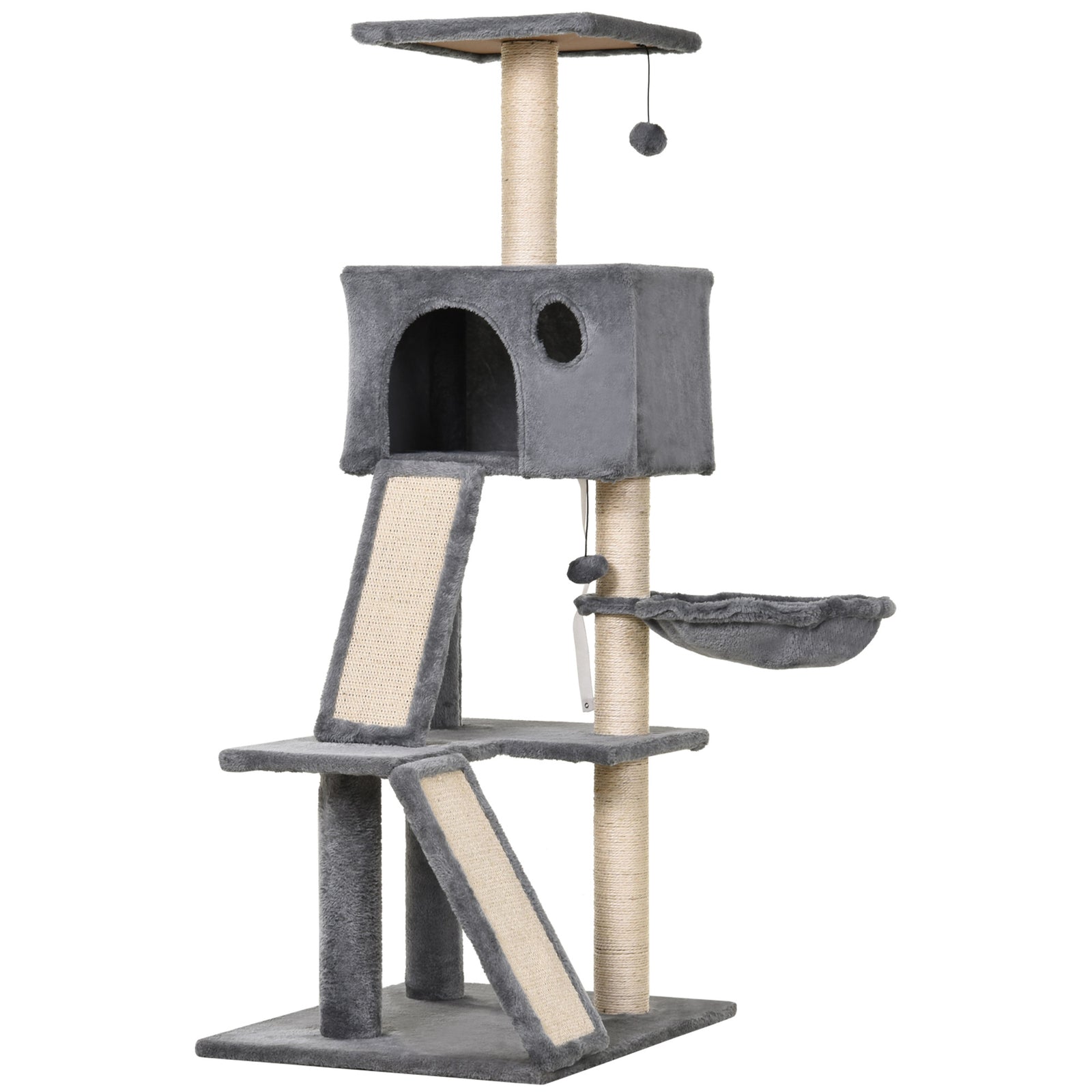 Cat Activity Tree With Condo Sisal-covered Scratching Posts For Climbing