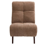 Modern Upholstered Accent Chair High Back Lounge Chair Padded Chenille Armchair With Wooden Legs | Brown