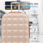 Large 29" Hard Shell Bubble Design Check-in Suitcase Hold Luggage Bag 20kg+ | Large | Cream