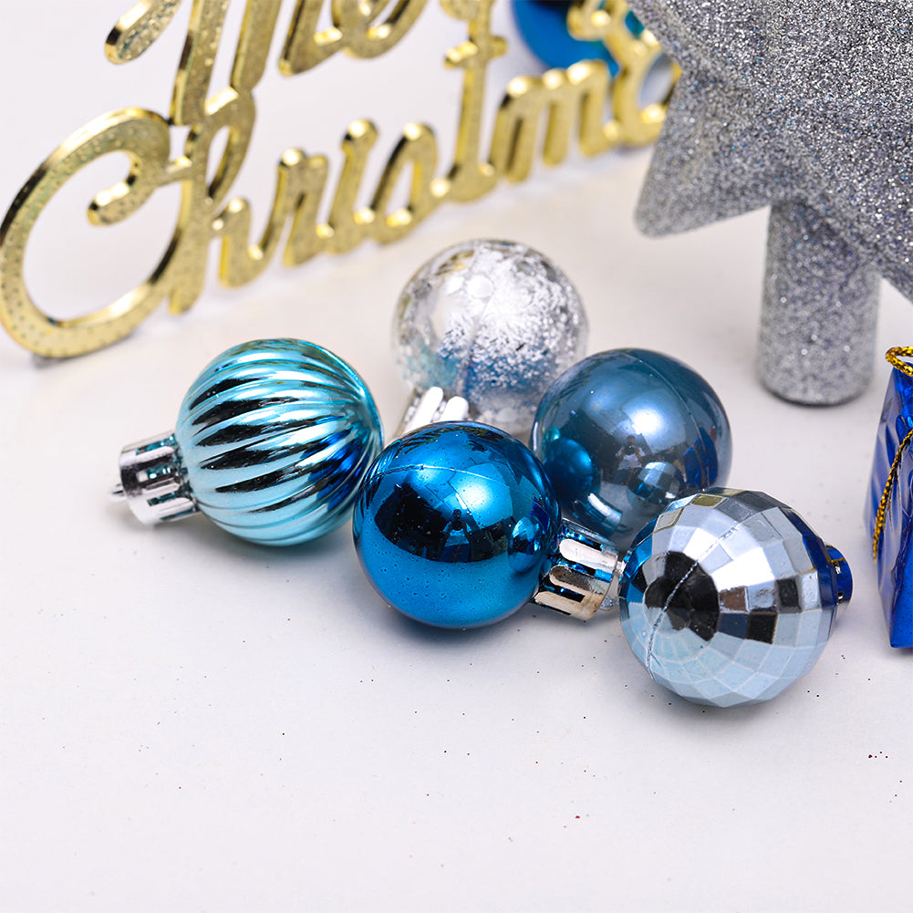 30 Pieces Shatterproof Christmas Tree Ornament Set Xmas Bauble And Snowflake Tree Topper