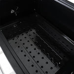 Charcoal BBQ Grill with Lid, Barrel Grill with Warming Rack, Thermometer & Side Shelves, Outdoor Barbecue with Wheels