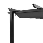4m X 4m Outdoor Aluminium Pergola With Retractable Roof, Pu-coated Water-resistant Canopy,black Frame Patio Shelter For Garden, Backyard | Grey