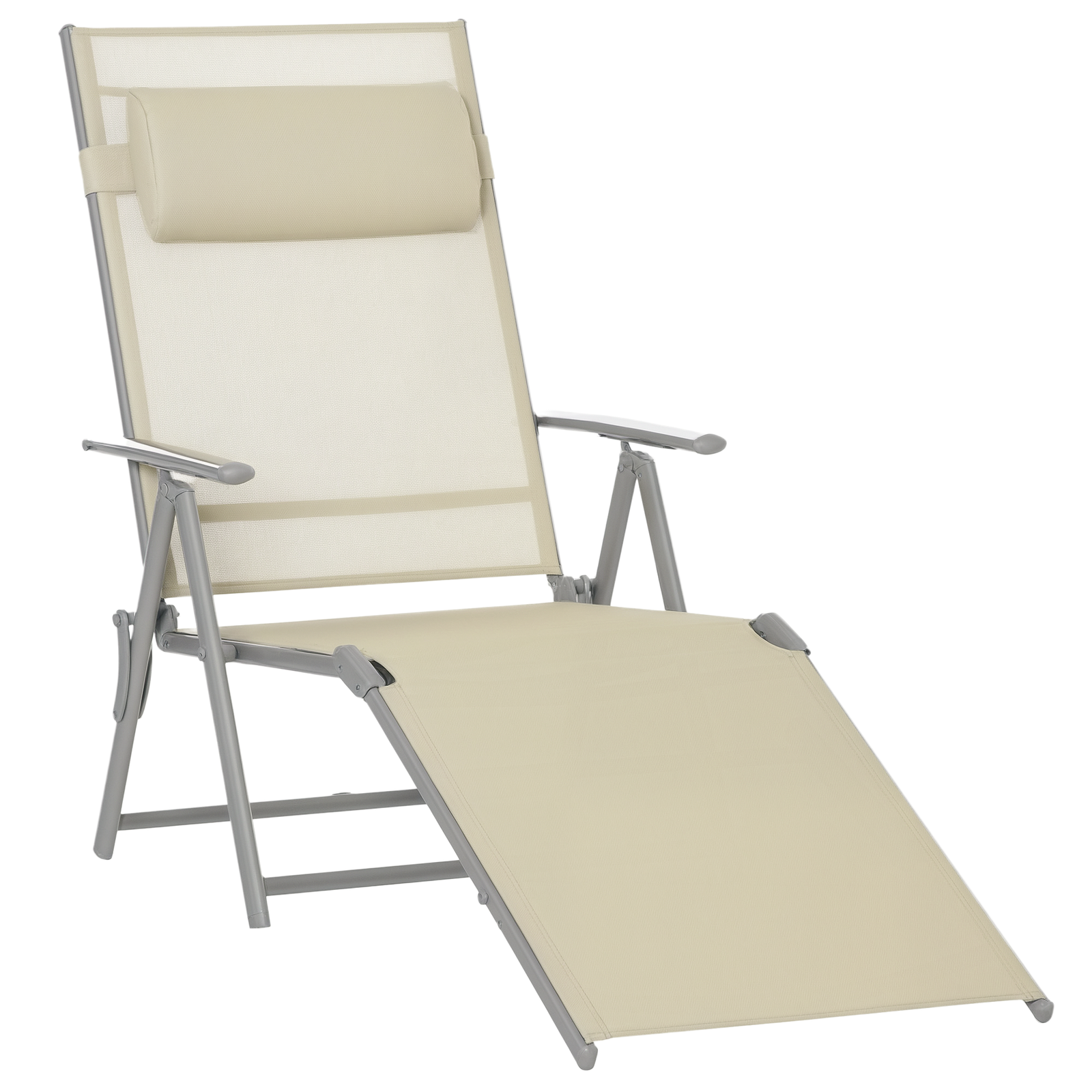 Sling Patio Reclining Chaise Lounge Garden Furniture Folding