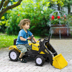 Pedal Go Kart Ride On Excavator W/ Front Loader Digger, Four Wheels Child