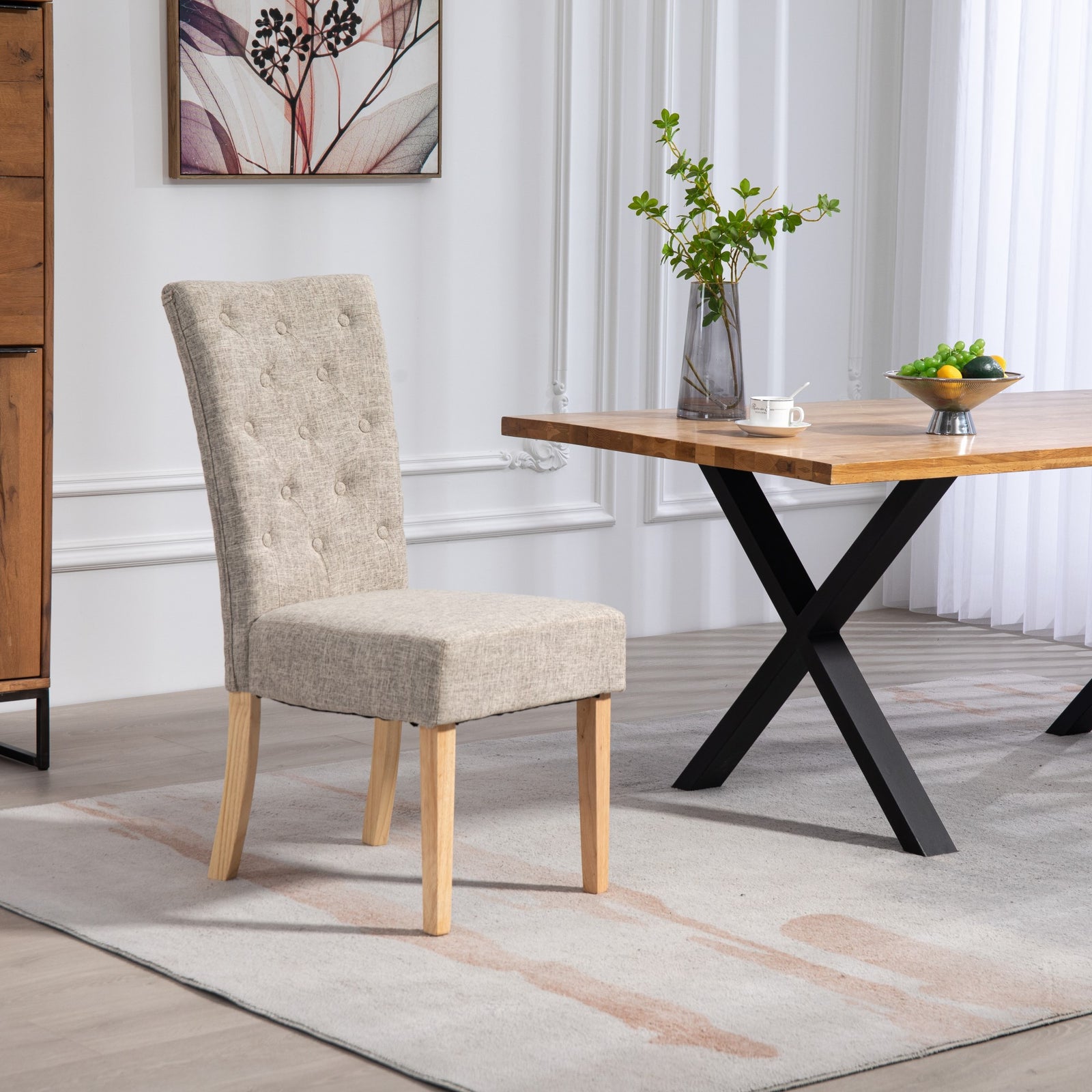 Set Of 2 Pienza Fabric Dining Chairs | Brown