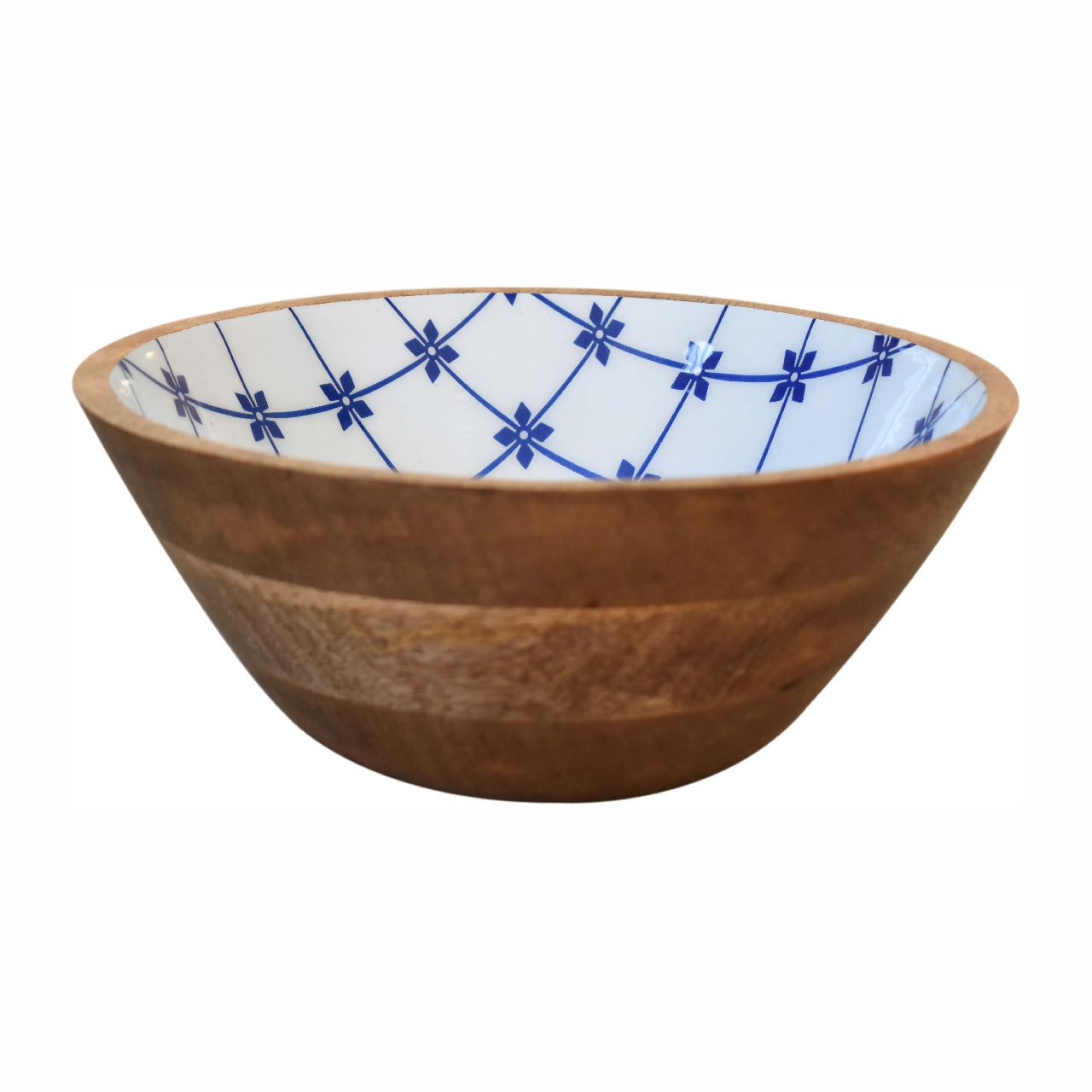 Solid Wood Blue And White Bowl Set Of 2