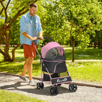 3 In 1 Pet Stroller, Detachable Dog Cat Travel Carriage | Pink