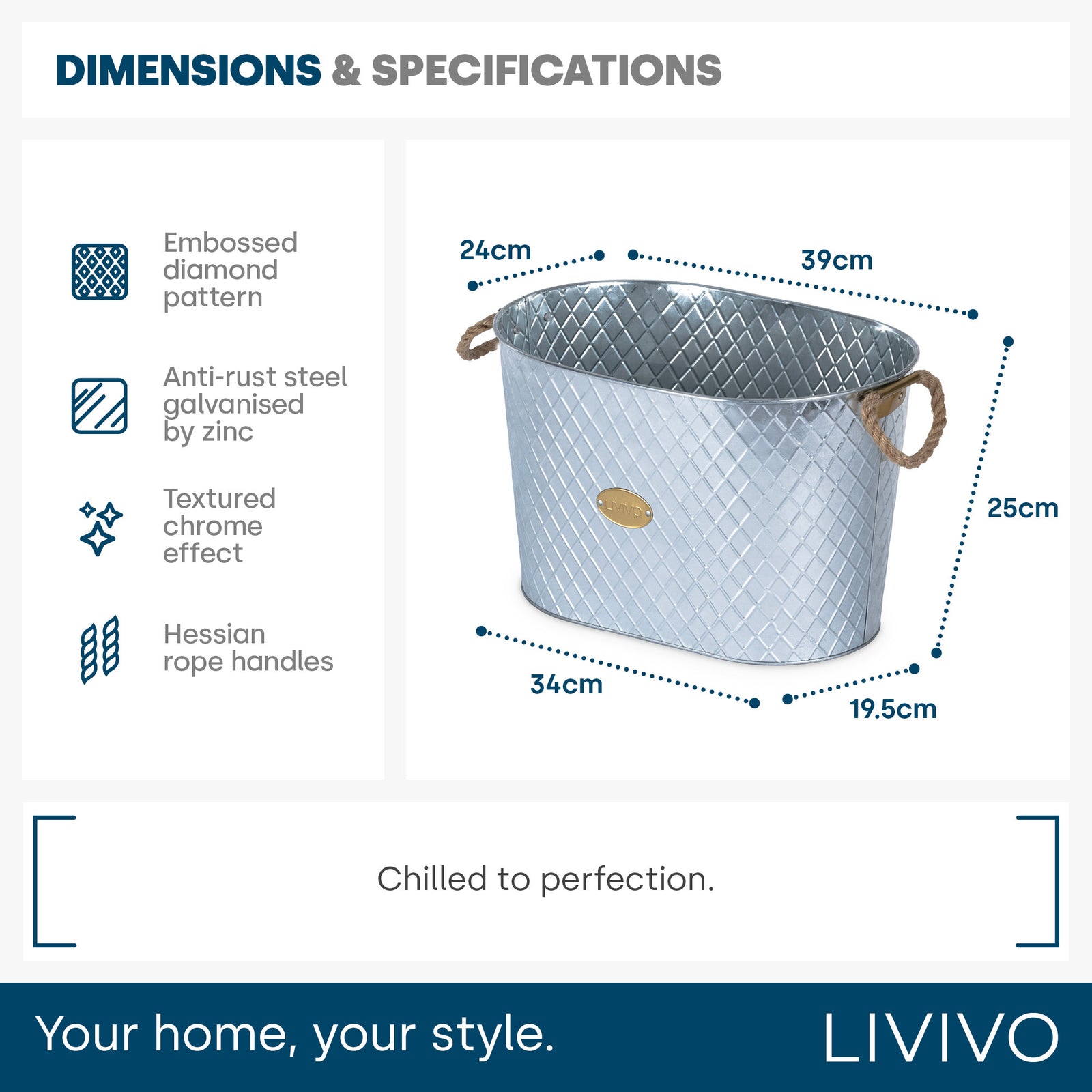 Polished Steel Ice Bucket