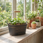 Breeins 2-piece Decorative Metal Retro Oval Plant Pot With Handle