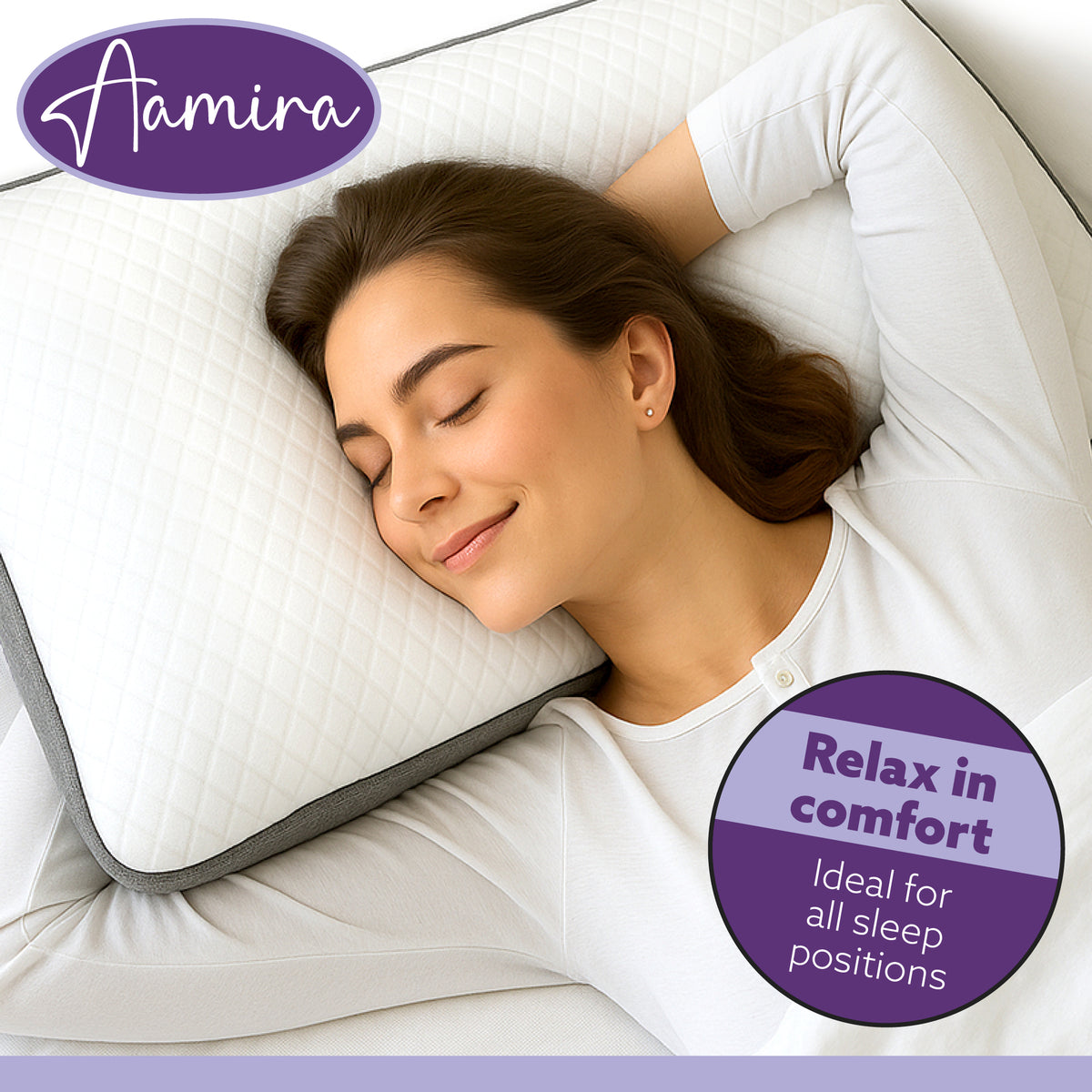 Luxury Shredded Memory Foam Bed Pillow 70x45cm, Orthopaedic Neck Back & Side Support, Bamboo Washable Cover | Set of 1 | White
