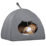 PawHut Cat Cave, Cat House With Removable Cushion For Indoor Kittens