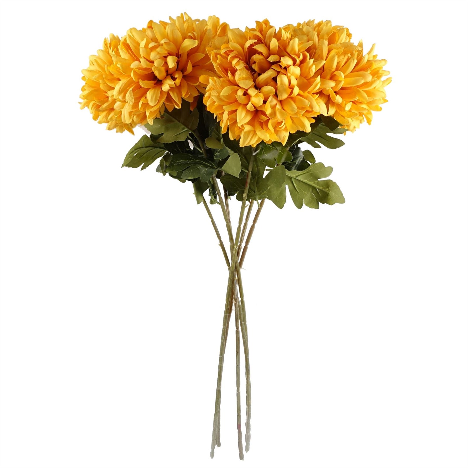 Pack Of 6 X 75cm Extra Large Reflex Chrysanthemum - Gold