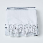 Cotton Morocco Striped Throw | 255cm x 360cm | Monochrome