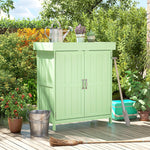 Wooden Garden Shed W/ Hinged Roof, 74x43x88cm | Green