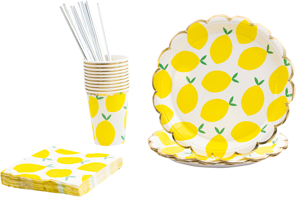 Cheetah 40 Piece Party Tableware Set Lemons