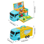 2-in-1 Pretend Play Food Truck Kitchen With Light And Music