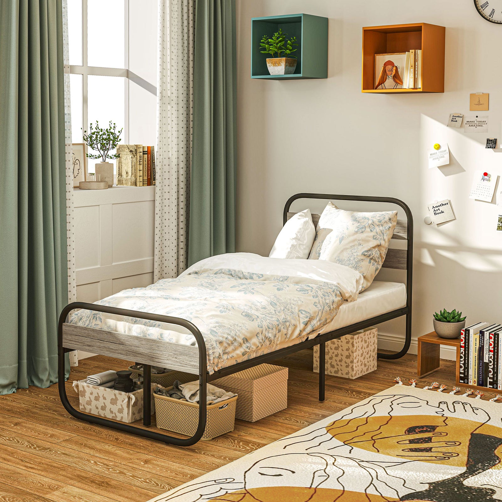 Single/double/king Metal Bed Frame With Under Bed Storage | Single