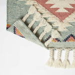 Tenali Blue Kilim Wool Rug | 150cm x 220cm | Blue