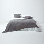 Combed Cotton Cable Knit Throw | 150cm x 200cm | Grey