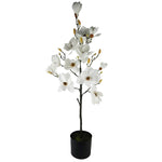 Artificial 110cm Magnolia Artificial Tree White Potted