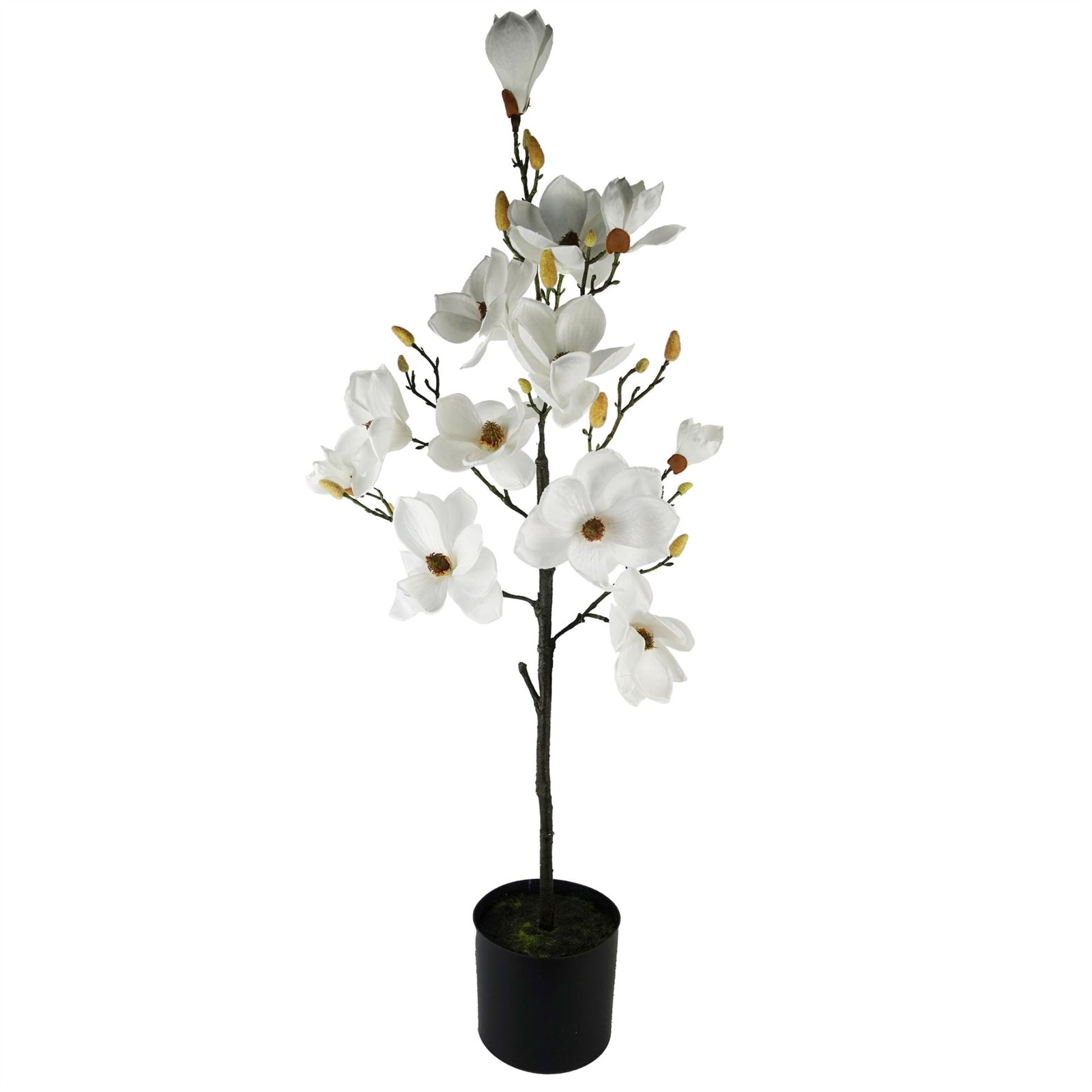 Artificial 110cm Magnolia Artificial Tree White Potted