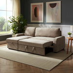 Coeburn Reversible Corner Sofabed With Storage | Light Brown