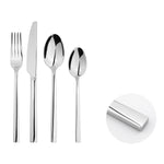 Cutlery Sets Stainless Steel 18/8 Forks Spoons Catering Flat | Set of 24 | Silver